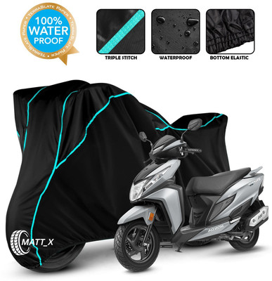 MATT_X Waterproof Two Wheeler Cover for Honda(Dio, Black, Blue)