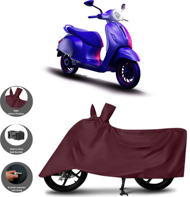 WMIZEXA Waterproof Two Wheeler Cover for Bajaj(Chetak, Maroon)