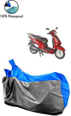 Autofly Waterproof Two Wheeler Cover for Avon(E Scoot, Grey, Blue)