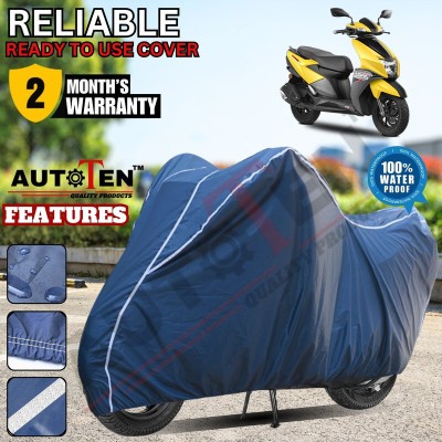 AUTOTEN Waterproof Two Wheeler Cover for TVS(NTORQ, Blue, White)