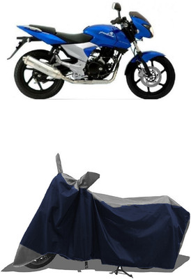 SUGASHRI Waterproof Two Wheeler Cover for Bajaj(Pulsar 200 NS DTS-i, Grey, Blue)