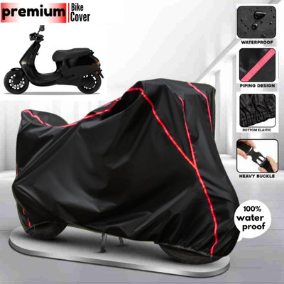 BOTAUTO Waterproof Two Wheeler Cover for Ola(Electric, Black, Red)