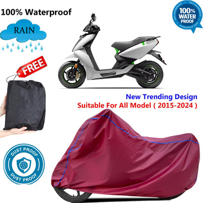 AutoGalaxy Waterproof Two Wheeler Cover for Ather(Maroon)