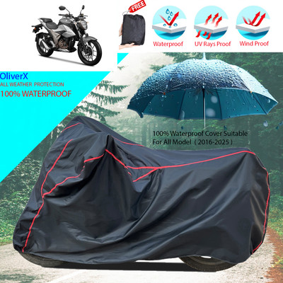OliverX Waterproof Two Wheeler Cover for Suzuki(Gixxer 250, Black)