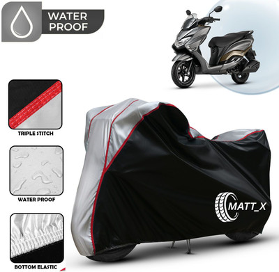 MATT_X Waterproof Two Wheeler Cover for Suzuki(Burgman Street, Black, Silver)