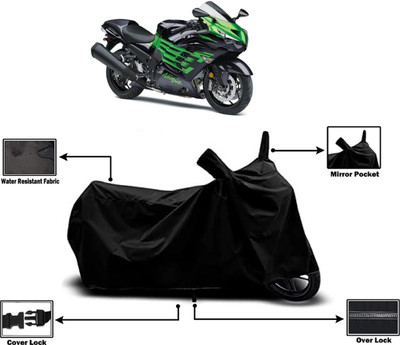 Amexride Two Wheeler Cover for Kawasaki(Ninja ZX 14R BS6, Black)