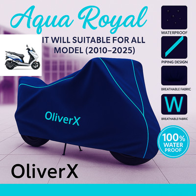 OliverX Waterproof Two Wheeler Cover for Suzuki(Burgman Electric, Blue, Red)