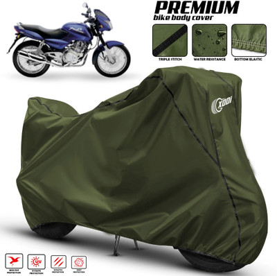 xodi Waterproof Two Wheeler Cover for Bajaj(Pulsar 180 BS6, Green, Black)