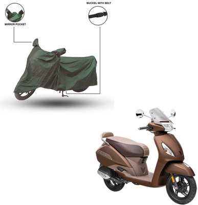 Furnish Flow Two Wheeler Cover for TVS(Jupiter classic, Green)