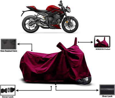 Amexride Two Wheeler Cover for Triumph(Street Triple RS BS6, Maroon)