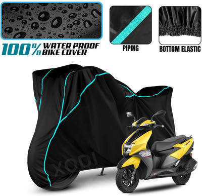 xodi Waterproof Two Wheeler Cover for TVS(NTORQ, Black, Blue)