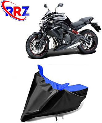 RRZ Waterproof Two Wheeler Cover for Kawasaki(ER 6N, Black, Blue)