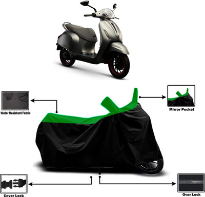 Amexride Two Wheeler Cover for Bajaj(Urbanite Chetak, Green)