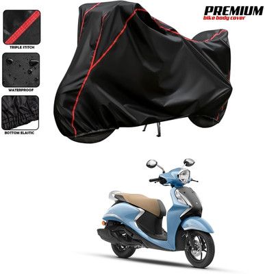 SThanaveX Two Wheeler Cover for Yamaha(Fascino 125 BS6, Black)