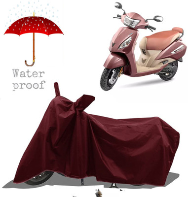 OIYUQA Two Wheeler Cover for TVS(Jupiter, Maroon)