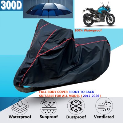 AUTOCAD Waterproof Two Wheeler Cover for Yamaha(FZ 25 BS6, Black, Red)