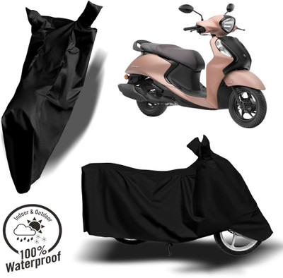 ROYAL AUTO MART Waterproof Two Wheeler Cover for Yamaha(Fascino 125, Black)