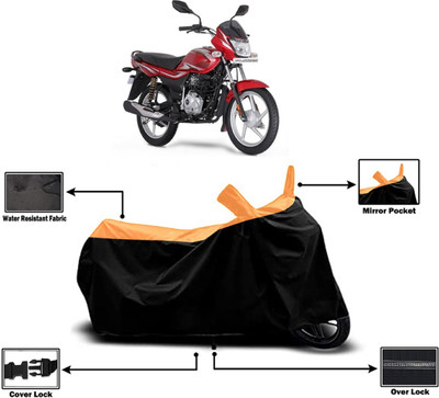 Amexride Two Wheeler Cover for Bajaj(Platina 100 DTS-i, Orange)