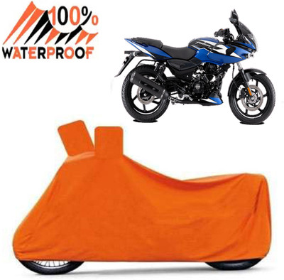 ROYAL AUTO MART Waterproof Two Wheeler Cover for Bajaj(Pulsar 220F, Orange)