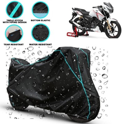 kerwa Waterproof Two Wheeler Cover for TVS(Apache RTR 180, Black)