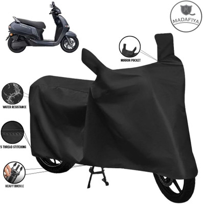 MADAFIYA Waterproof Two Wheeler Cover for TVS(iQube Electric, Black)