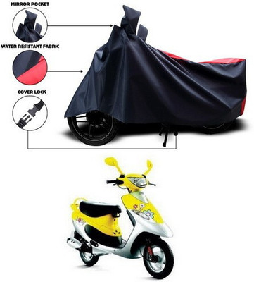 ANTHUB Waterproof Two Wheeler Cover for TVS(Scooty Pep+, Red, Black)
