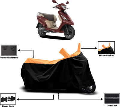 Amexride Two Wheeler Cover for TVS(Scooty Zest BS6, Orange)