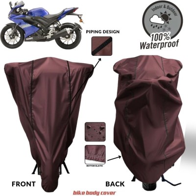 MADAFIYA Two Wheeler Cover for Yamaha(R15, Maroon, Black)