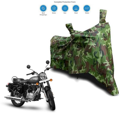 Aamaya Store Waterproof Two Wheeler Cover for Royal Enfield(Bullet Trials 500, Green)