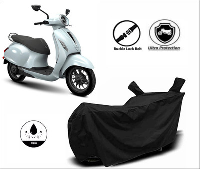 RM Collections Waterproof Two Wheeler Cover for Bajaj(Chetak, Black)