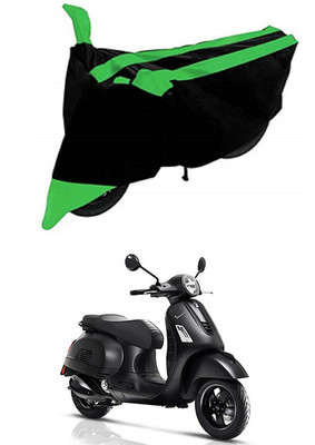 Mdstar Waterproof Two Wheeler Cover for Piaggio(Vespa, Green, Black)