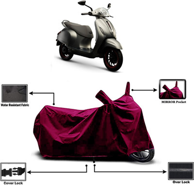 Amexride Two Wheeler Cover for Bajaj(Urbanite Chetak, Maroon)