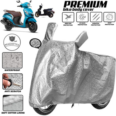 MADAFIYA Two Wheeler Cover for Yamaha(Fascino 125 FI, Silver)