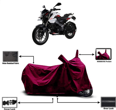 Amexride Two Wheeler Cover for Bajaj(Pulsar 160 NS DTS-i, Maroon)