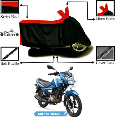 AASHTIK MART Two Wheeler Cover for TVS(Victor, Red, Black)