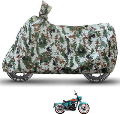 Caronix Waterproof Two Wheeler Cover for Royal Enfield(Green)