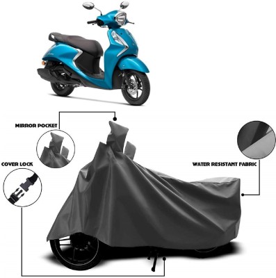 MMSSTAR Waterproof Two Wheeler Cover for Yamaha(Fascino, Grey)