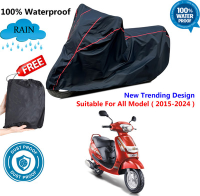 AutoGalaxy Waterproof Two Wheeler Cover for Mahindra(Duro, Black, Red)