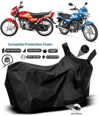 MADAFIYA Two Wheeler Cover for Hero(HF Deluxe, Black)