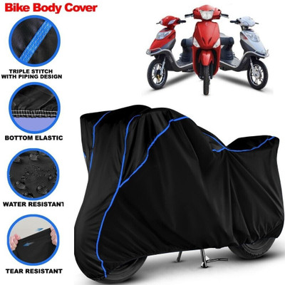 Grizzly Two Wheeler Cover for Hero Electric(Electric Scooter, Black, Blue)