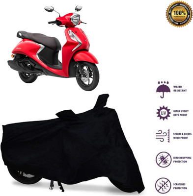 Mdstar Waterproof Two Wheeler Cover for Yamaha(Fascino 125 BS6, Black)