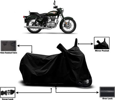Amexride Two Wheeler Cover for Royal Enfield(Standardv, Black)
