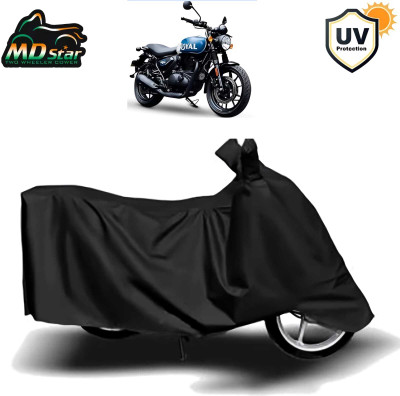 Mdstar Waterproof Two Wheeler Cover for Royal Enfield(Hunter 350, Black)