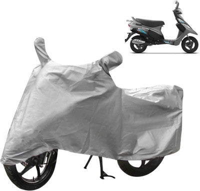 HMS Two Wheeler Cover for TVS(Scooty Pep+, Silver)