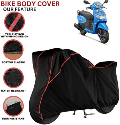 kerwa Waterproof Two Wheeler Cover for Hero(Pleasure, Black, Red)