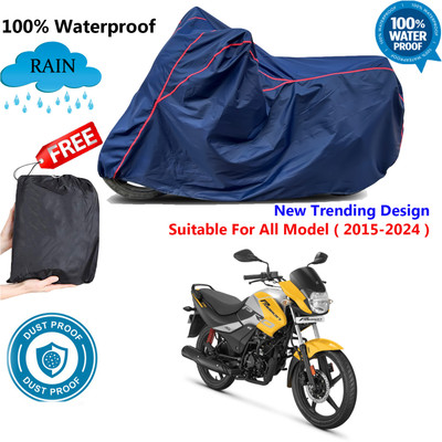 AutoGalaxy Waterproof Two Wheeler Cover for Hero(Passion, Blue, Red)