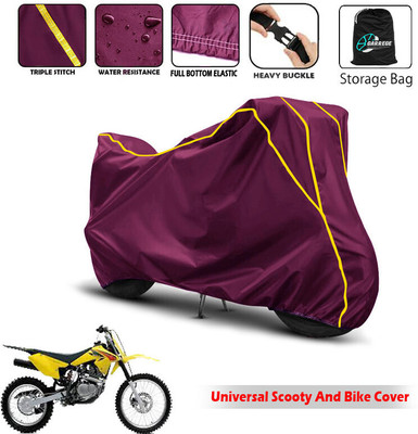 AUTOBIRSA Two Wheeler Cover for Suzuki(DR-Z50, Maroon)