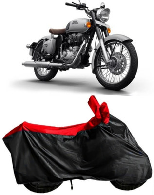 rakku Waterproof Two Wheeler Cover for Royal Enfield(Classic 350, Black, Red)