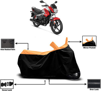 Amexride Two Wheeler Cover for Hero(Passion Pro i3S, Orange)