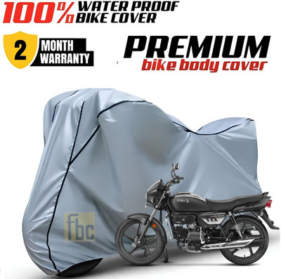 FBC Waterproof Two Wheeler Cover for Hero(Splendor Plus, Silver, Black)